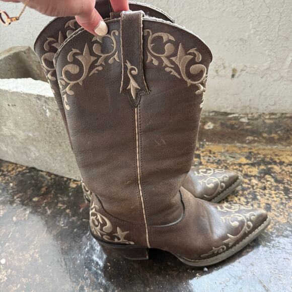 Durango Crush Western Boots Embroidered Cowboy Boots Chocolate Scroll Womens 7 - Picture 4 of 8